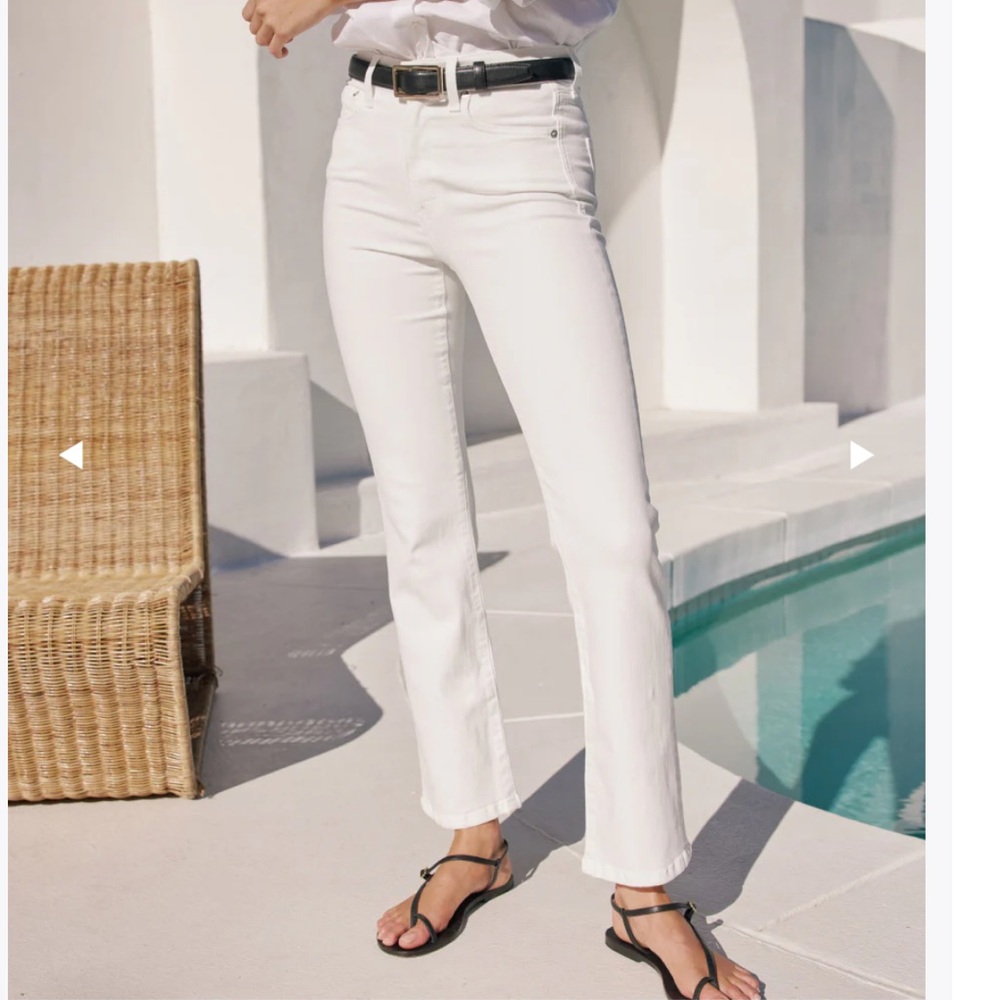 AYR White Cropped Ankle Jeans